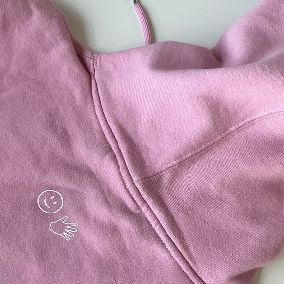 Glossier Pink Hoodie Sz Lg - Picture 3 of 5